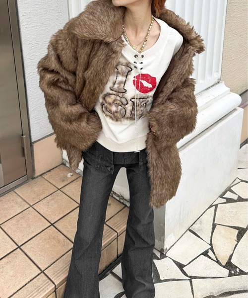 「sedacle girl」 スウェットカットソー FREE アイボリー レディース_画像2