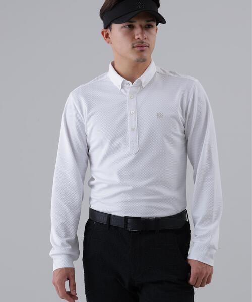 St ANDREWS ポロシャツ 「St ANDREWS」格子ジャガード長袖シャツ