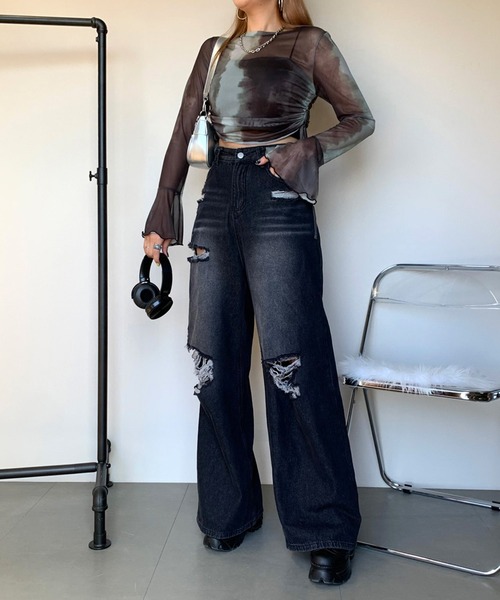 「non-hedge」 長袖カットソー FREE ブラック レディース_画像2