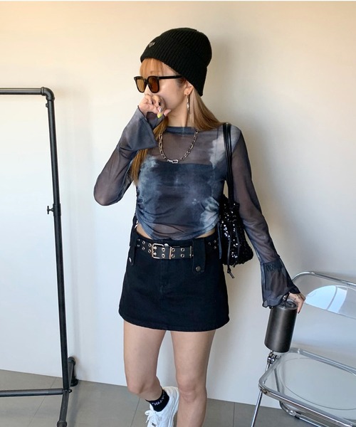 「non-hedge」 長袖カットソー FREE ブラック レディース_画像8