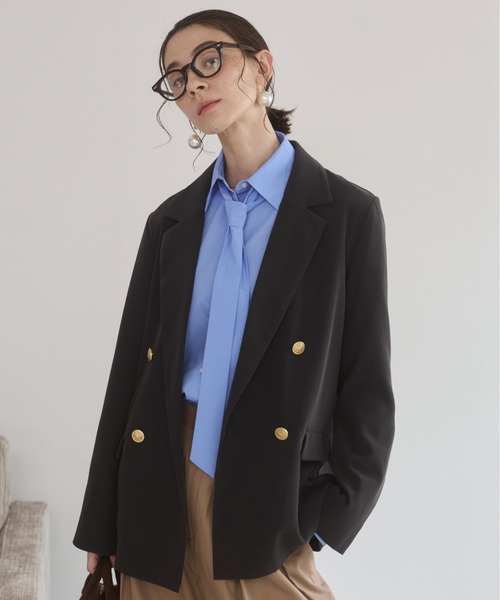 「ANGIE」 テーラードジャケット SMALL ダークグレー レディース_画像3