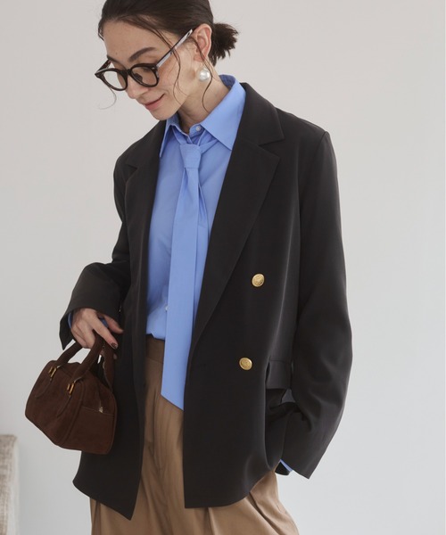 「ANGIE」 テーラードジャケット SMALL ダークグレー レディース_画像4