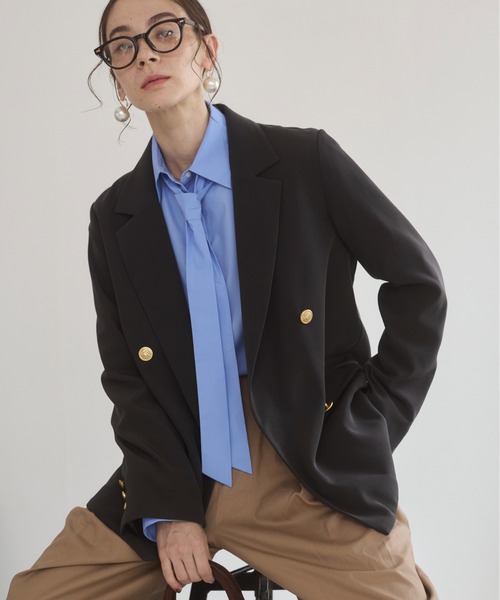 「ANGIE」 テーラードジャケット SMALL ダークグレー レディース_画像9