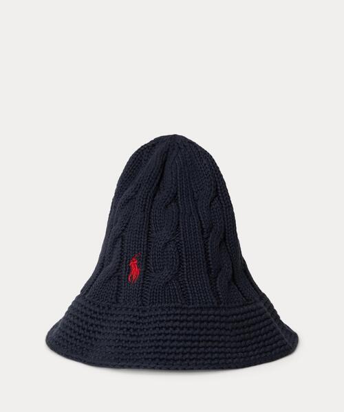 【新品・未使用】ポロラルフローレン　レディース　ハット POLO RALPH LAUREN（ポロ・ラルフローレン） 帽子 ハット ケーブル