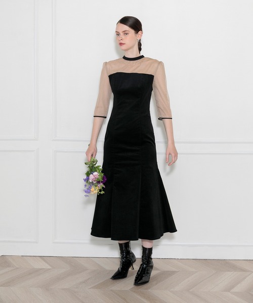 「Leja」 7分袖ワンピース MEDIUM ブラック レディース_画像3