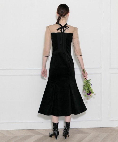 「Leja」 7分袖ワンピース MEDIUM ブラック レディース_画像6