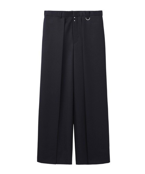 スラックス WOOL GABARDINE TUCKED WIDE TROUSERS メンズの画像