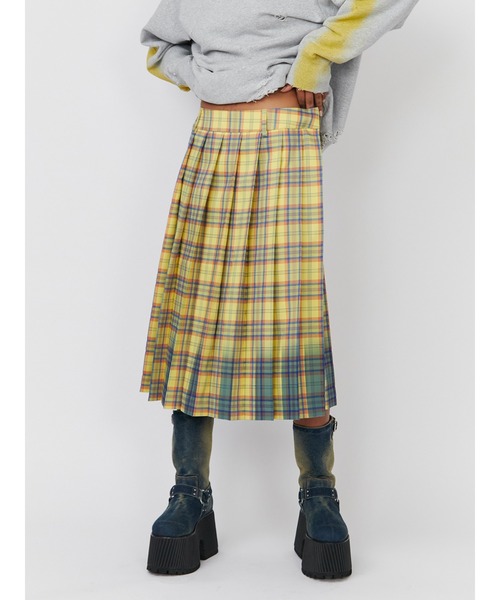 「PAMEO POSE」 プリーツスカート FREE グリーン レディース_画像2