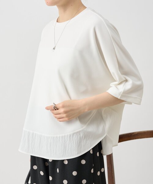 新品【ビアズリー】ラウンドヘム　Tシャツ　ホワイト プルオーバー　ジャージー 新品【ビアズリー】ラウンドヘム Tシャツ ホワイト プルオーバー