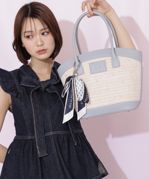 トートバッグ パールトッピングバスケット レディースの画像