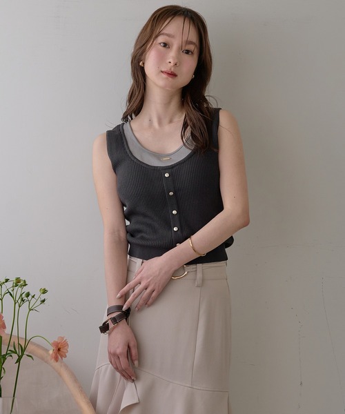 mideal（マイディール） タンクトップ ノースリーブ layered design