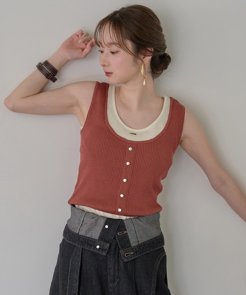 mideal（マイディール） タンクトップ ノースリーブ layered design