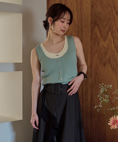 mideal（マイディール） タンクトップ ノースリーブ layered design
