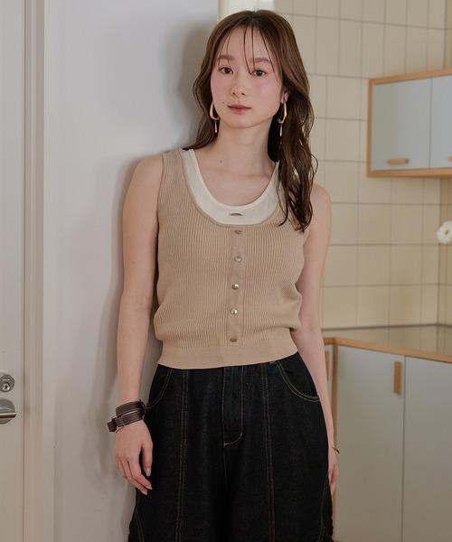 mideal（マイディール） タンクトップ ノースリーブ layered design