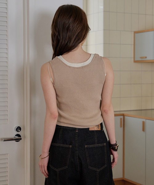 mideal（マイディール） タンクトップ ノースリーブ layered design