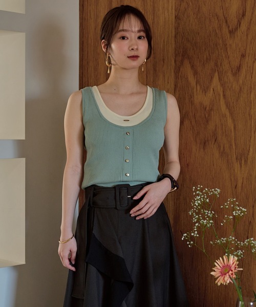 mideal（マイディール） タンクトップ ノースリーブ layered design