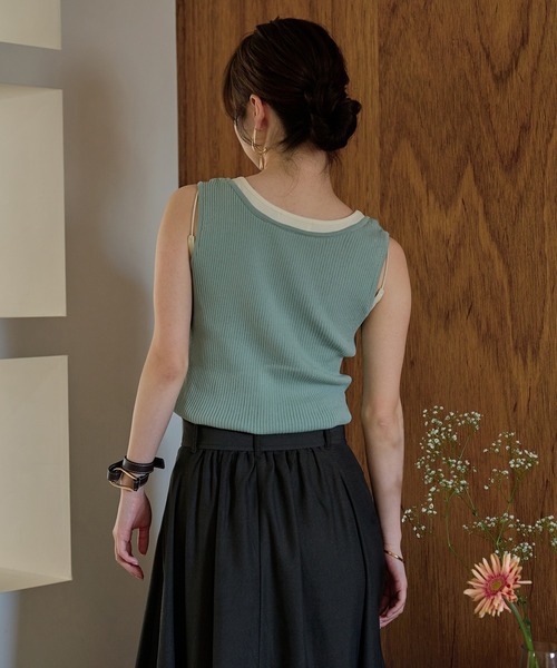 mideal（マイディール） タンクトップ ノースリーブ layered design