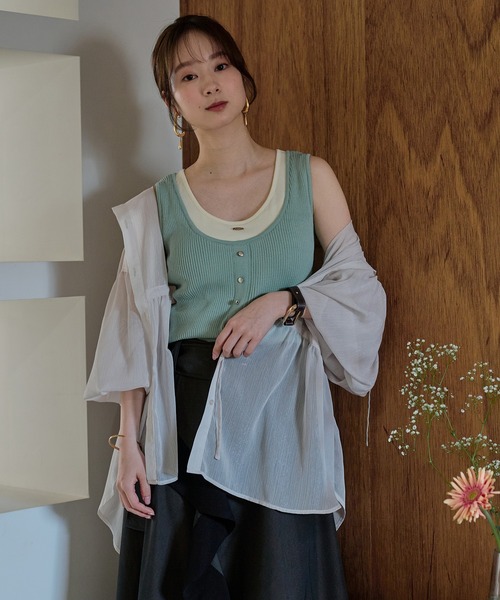 mideal（マイディール） タンクトップ ノースリーブ layered design 