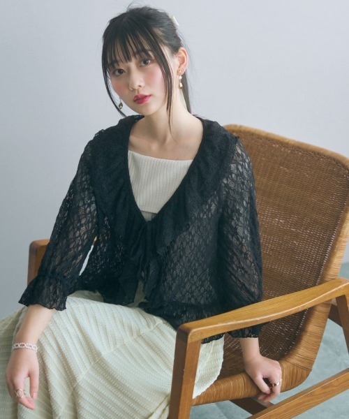 marun（マルン） カーディガン 夏 「大きいサイズ」レースショート