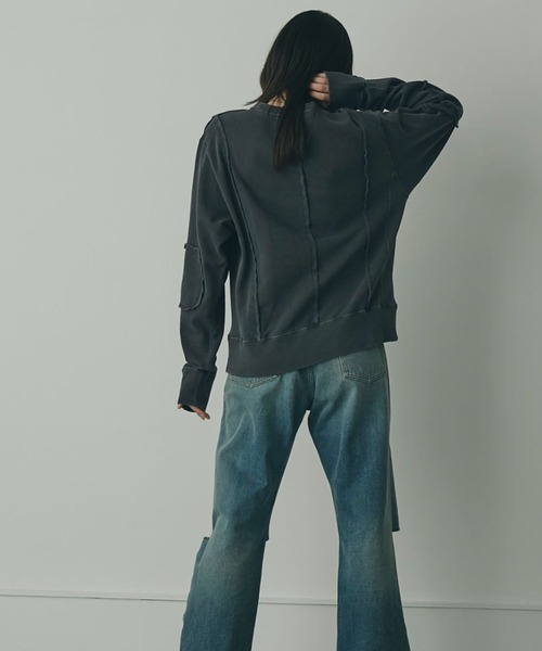 「mici」 スウェットカットソー ONE SIZE ブラック レディース_画像4