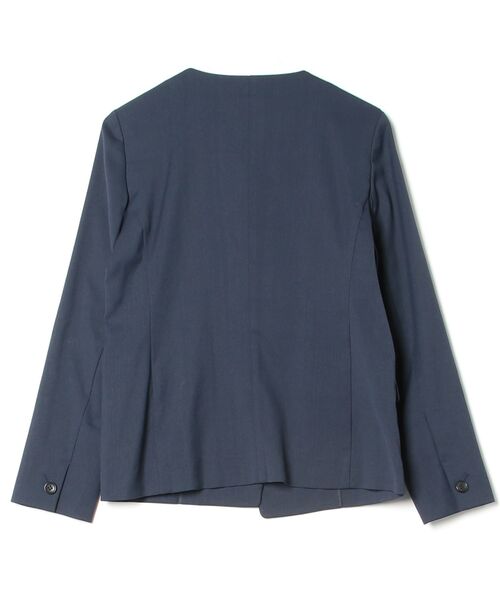 PLST 高年式 洗濯機で洗える 紺 ネイビー ノーカラー ジャケット パンツ PLST（プラステ） ノーカラージャケット L ネイビー レディース