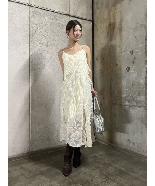 ワンピース RANDOM FRILL CAMI OP ランダムフリルキャミワンピース 春服 夏服の画像