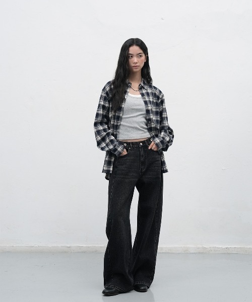 「GENERAL IDEA」 デニムパンツ L アイボリー レディース_画像3