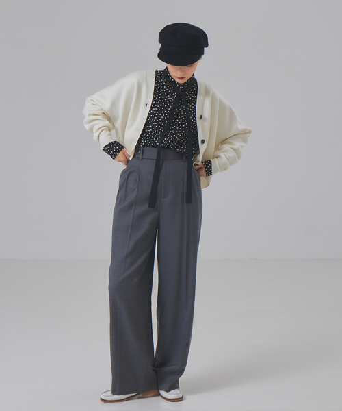 「Rouge vif」 パンツ 36 チャコールグレー レディース_画像3