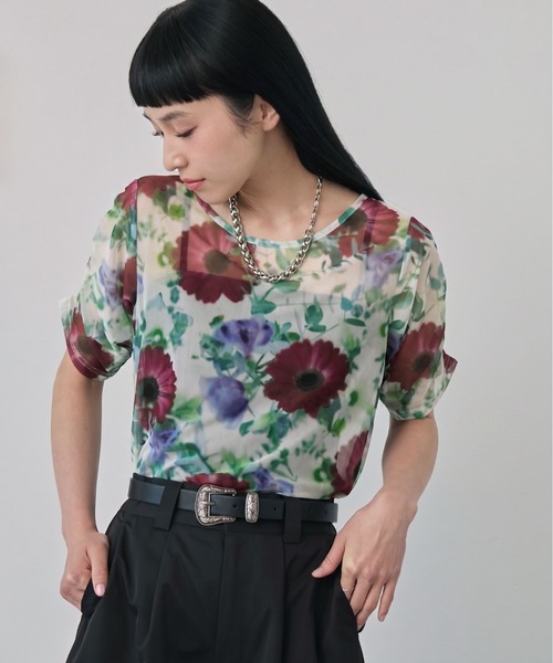 ELUNIS tシャツ 半袖 フラワーシアートップス レディース : ZOZOTOWN