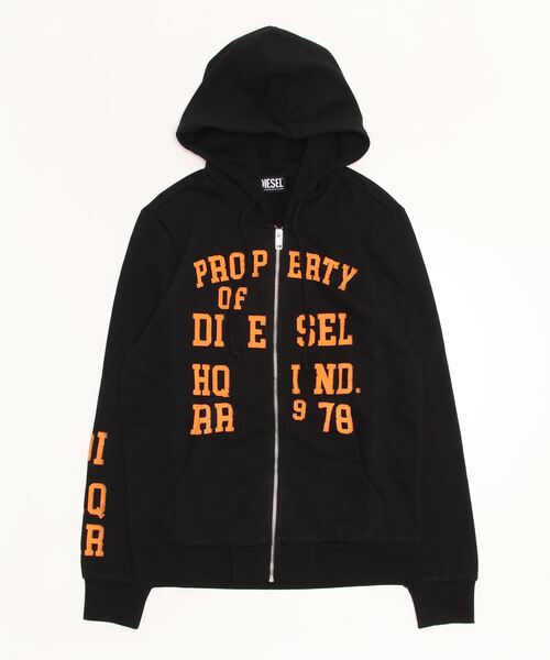 DIESEL（ディーゼル） ジップアップパーカー LARGE ブラック メンズ