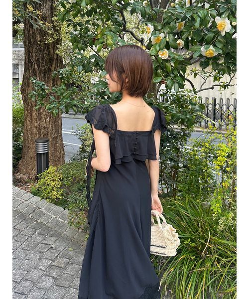 ワンピース シルキーシフォンレースキャミワンピースの画像