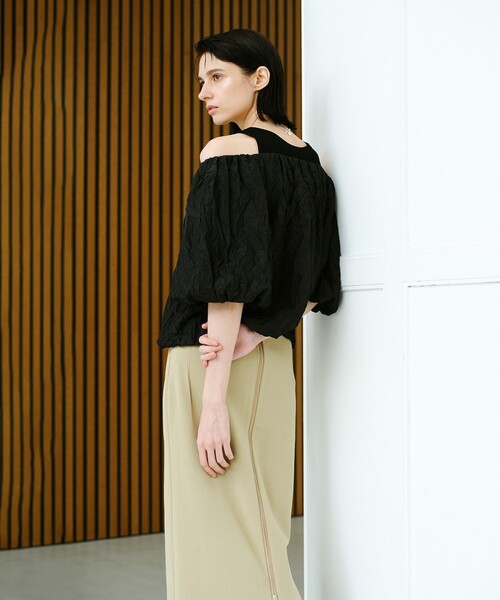 「allureville」 ニットスカート 2 ベージュ レディース_画像3