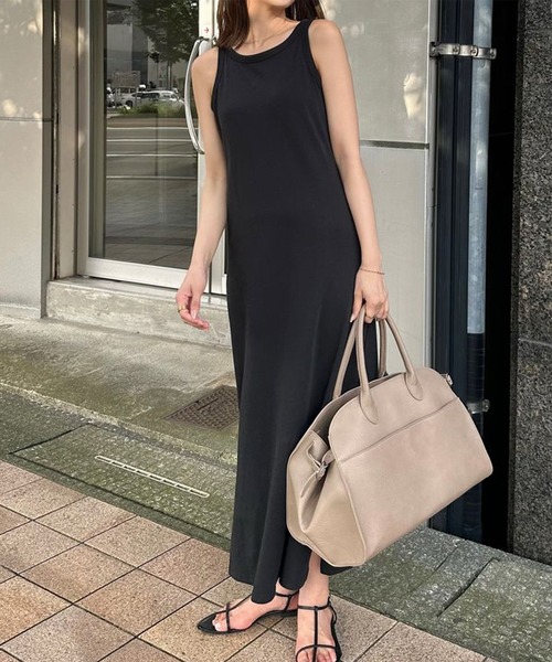 「Riberry」 ノースリーブワンピース MEDIUM ブラック レディース_画像3