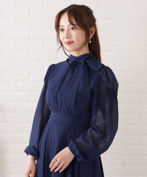 「Lace Ladies」 長袖ワンピース X-LARGE ブルーグレー レディース_画像3