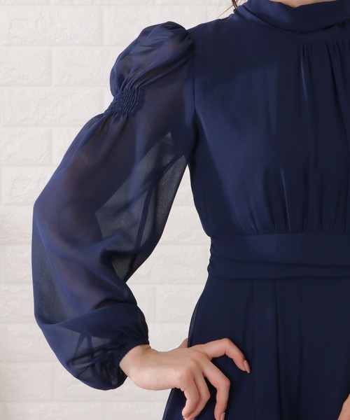 「Lace Ladies」 長袖ワンピース X-LARGE ブルーグレー レディース_画像7