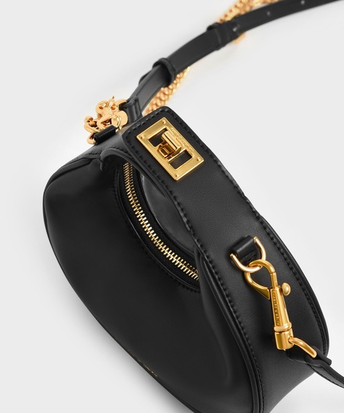 「CHARLES & KEITH」 2WAYバッグ S ブラック レディース_画像4