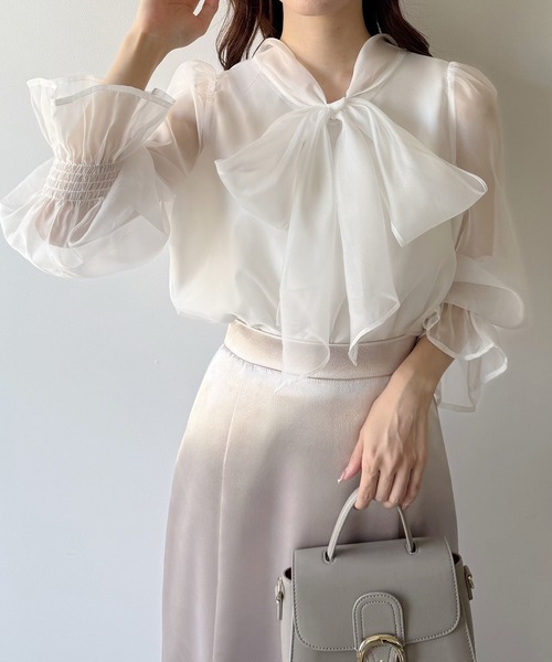 「mipiarl」 長袖ブラウス LARGE ブラック レディース_画像3
