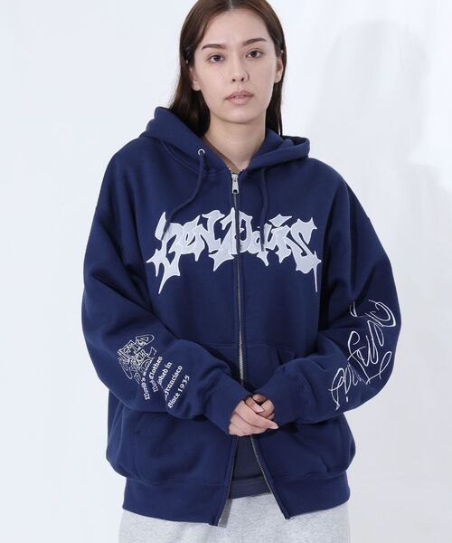 BEN DAVIS（ベンデイビス） パーカー 裏起毛 「」SPIKY LOGO ZIP
