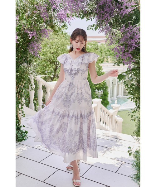 apolina enid dress ジャージー ワンピース Her lip to ワンピース Jendaya Lace-Print Dress : ZOZOTOWN Yahoo!店