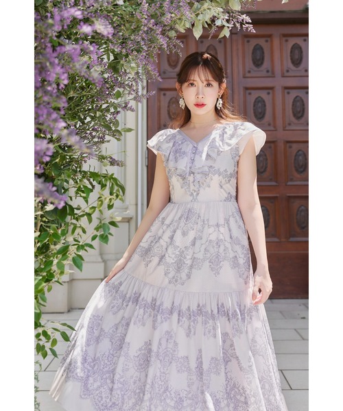 ワンピース herlipto Jendaya Lace-Print Dress M Her lip to ワンピース 半袖 Jendaya Lace-Print Dress : ZOZOTOWN