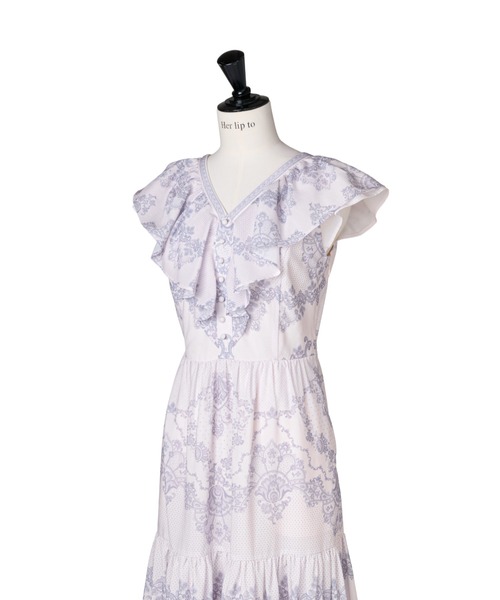 Her lip to ワンピース 半袖 Jendaya Lace-Print Dress : ZOZOTOWN