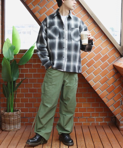 「8(eight)」 「Jungle Storm」長袖シャツ MEDIUM ブラック メンズ_画像9