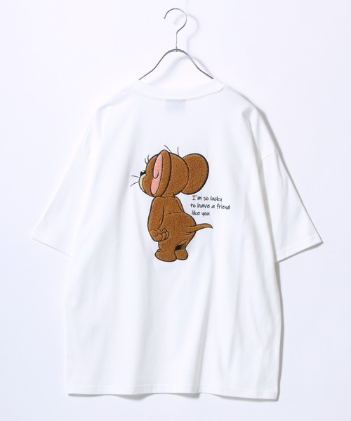 「TOM&JERRY」 半袖Tシャツ L ホワイト レディース_画像3