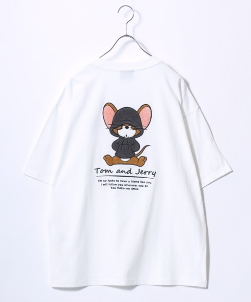 「TOM&JERRY」 半袖Tシャツ L ホワイト レディース_画像7