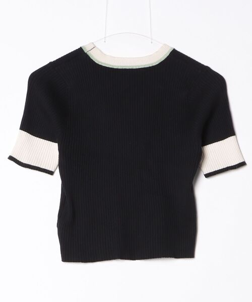 「w closet」 半袖ニット FREE ブラック レディース_画像2