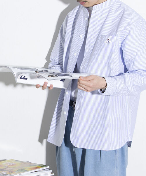 「GEVACO」 長袖シャツ L オフホワイト メンズ_画像2