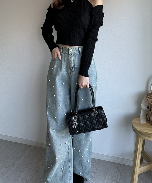「Silly」 デニムパンツ LARGE ライトブルー レディース_画像4