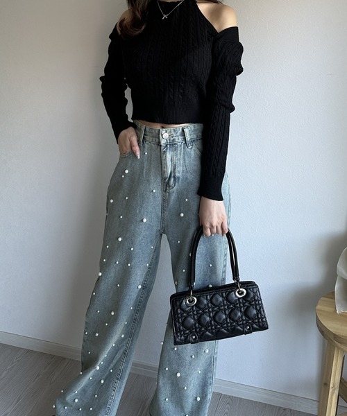 「Silly」 デニムパンツ LARGE ライトブルー レディース_画像5