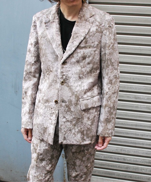 ジャケット テーラードジャケット flower velvet JKT メンズの画像