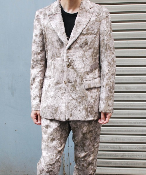 ジャケット テーラードジャケット flower velvet JKT メンズの画像